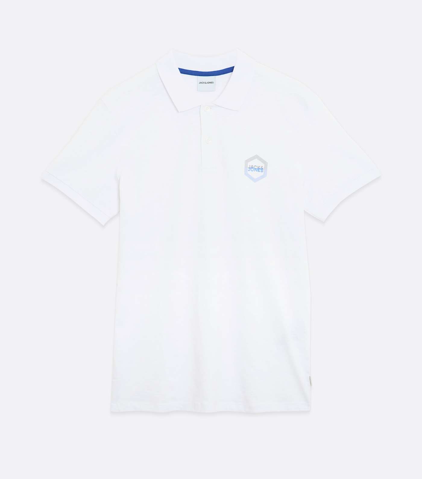 Jack & Jones White Logo Polo Shirt  Image 5