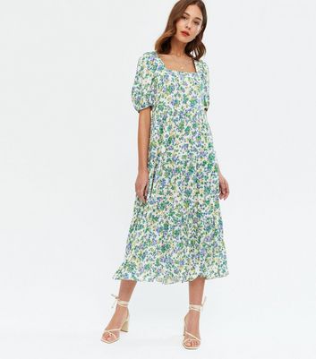 New look outlet green ditsy dress