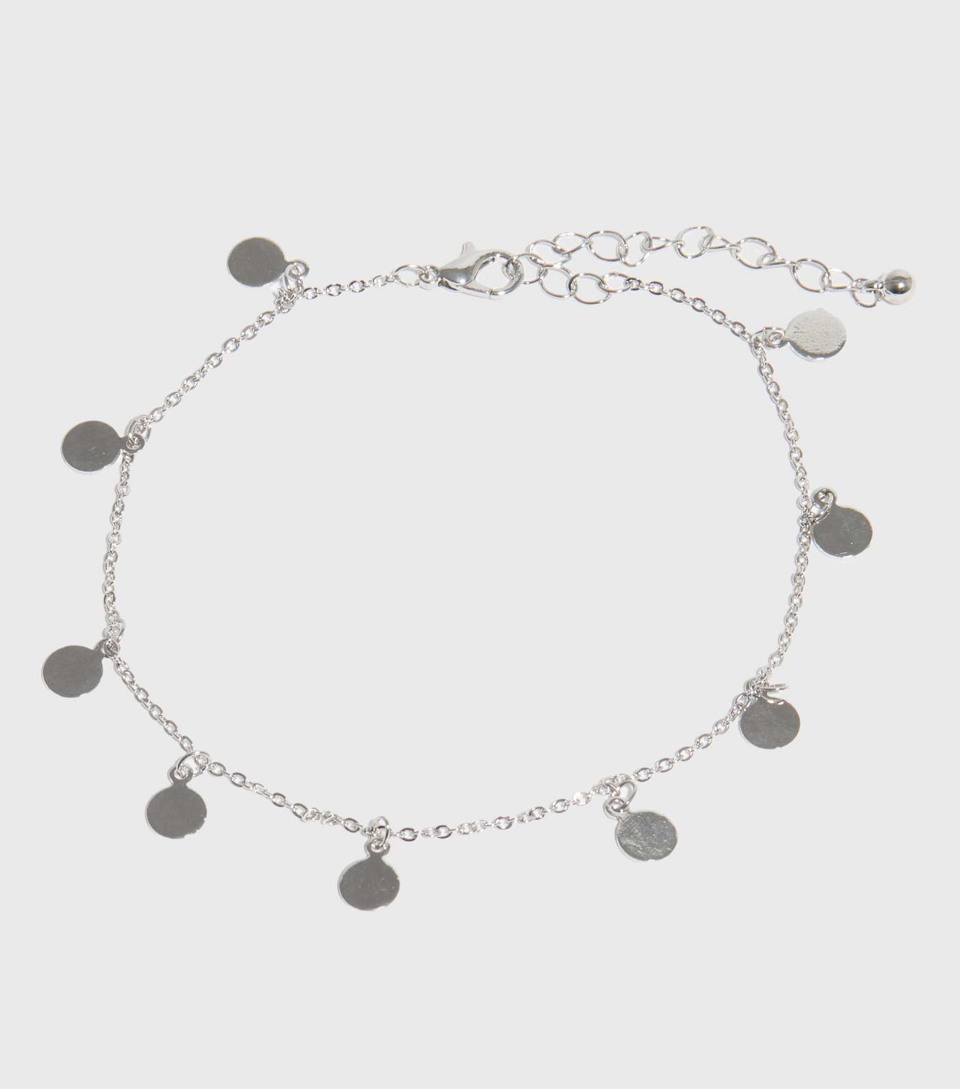 Silver Disc Charm Anklet