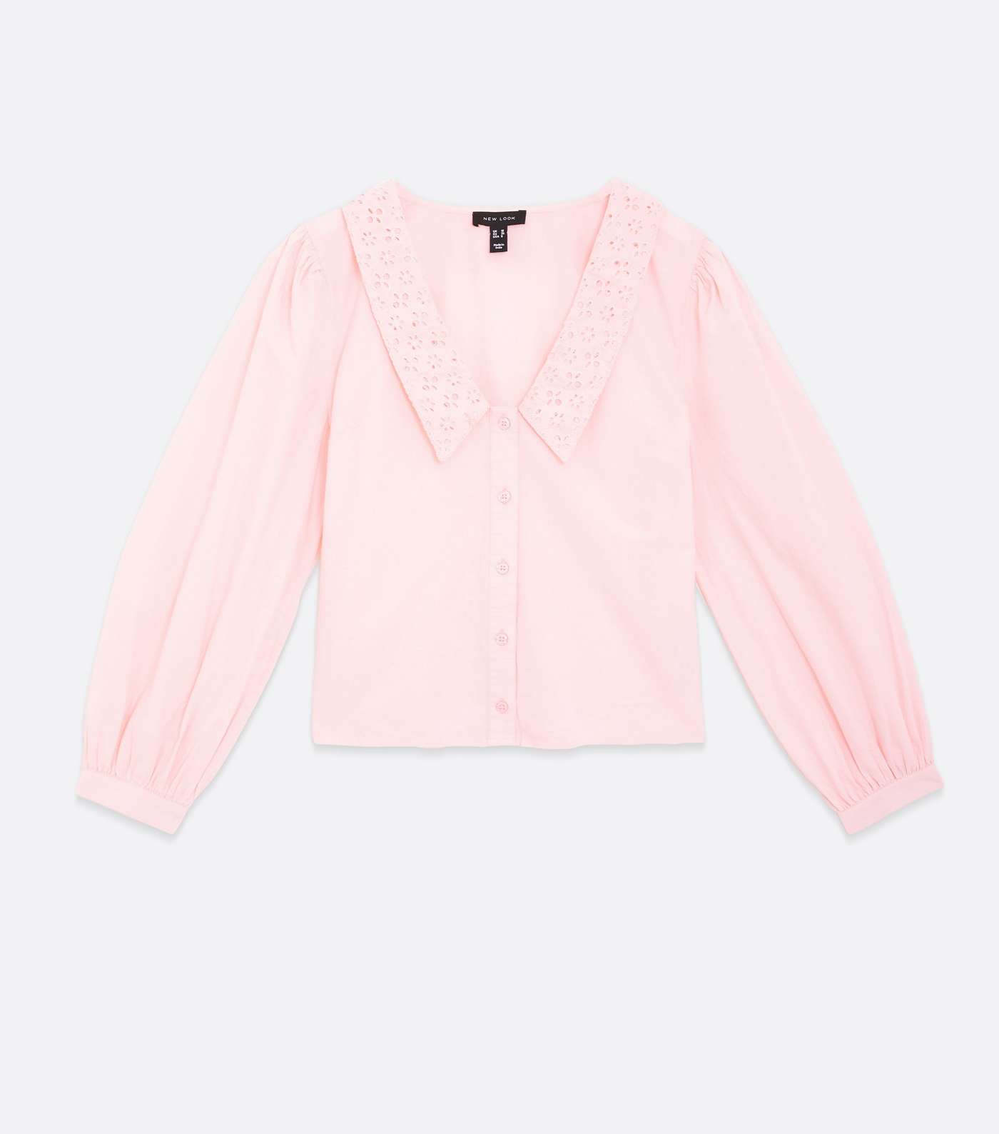 Pink Poplin Broderie Collar Shirt Image 5