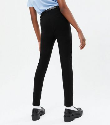 black tight fit trousers