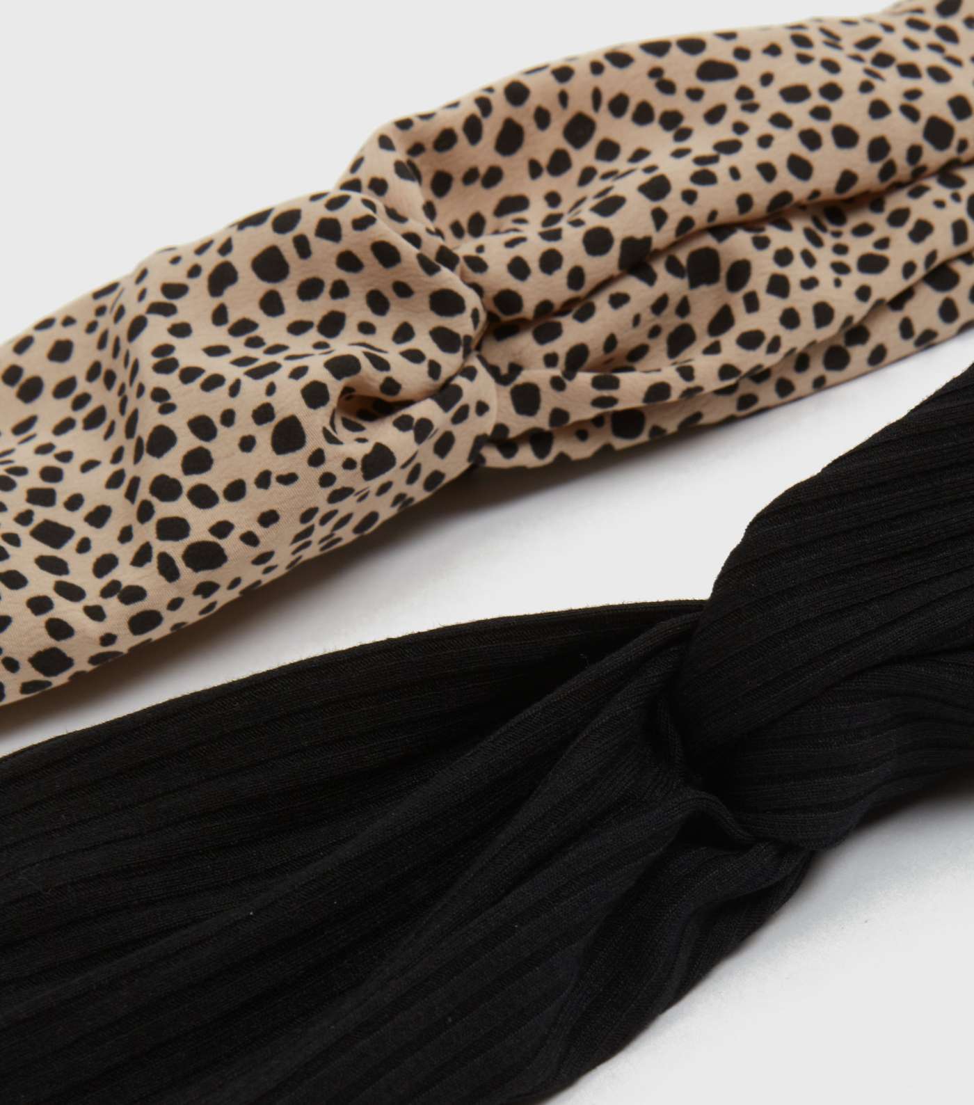 2 Pack Black Leopard Print Knot Headbands Image 3