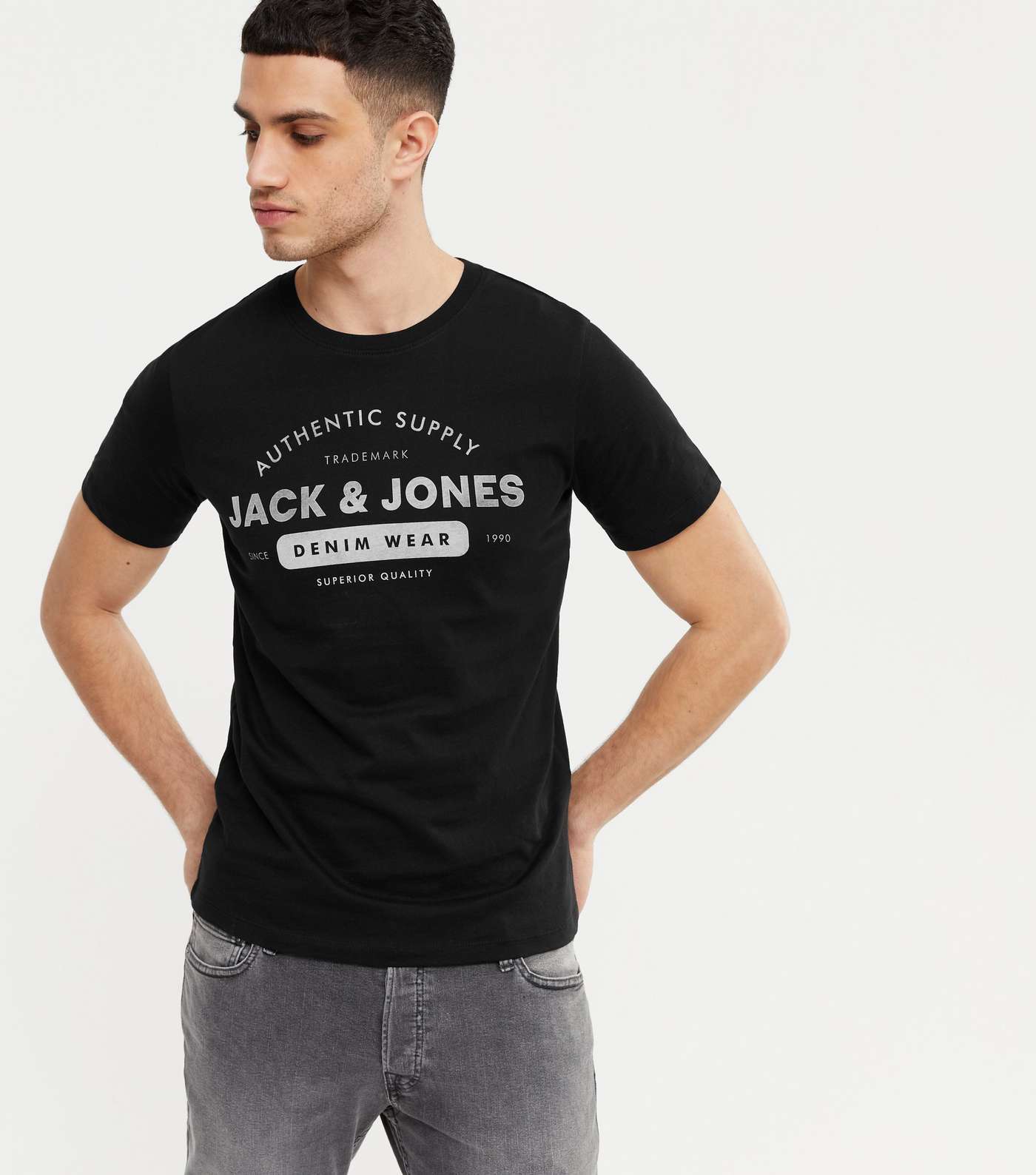 Jack & Jones Black Logo Crew Neck T-Shirt