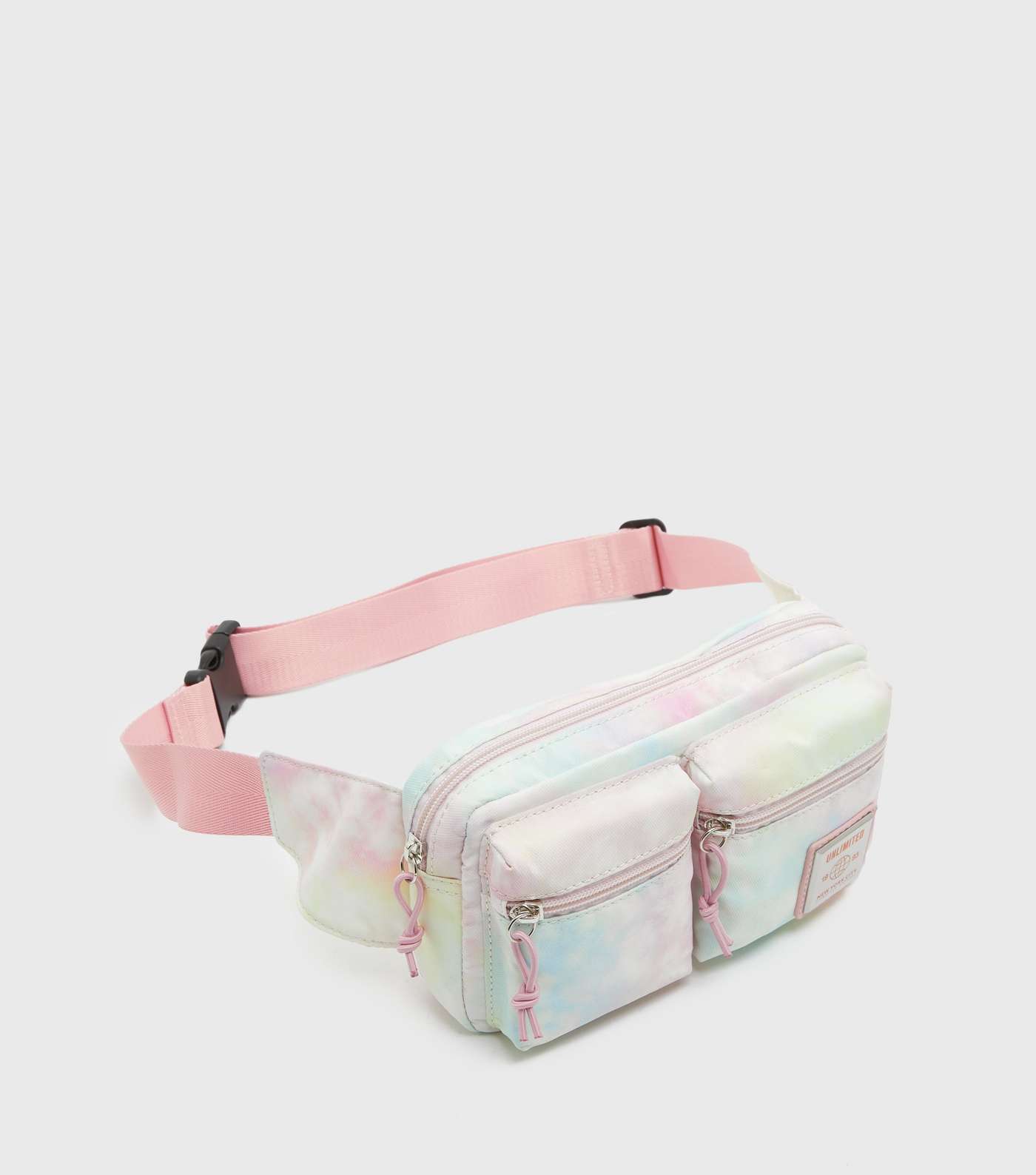 Girls Pale Pink Tie Dye New York Logo Bum Bag