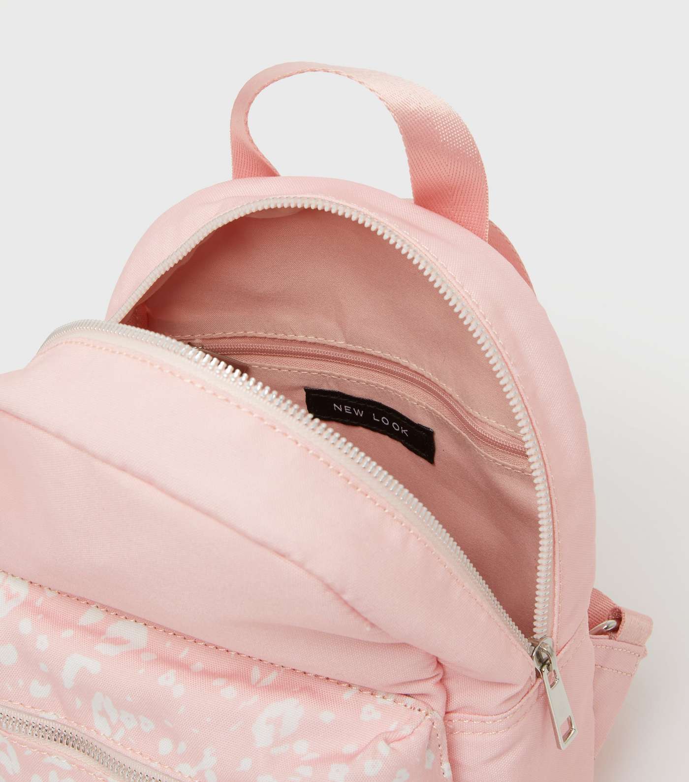 Girls Pale Pink Leopard Print Panel Backpack Image 4