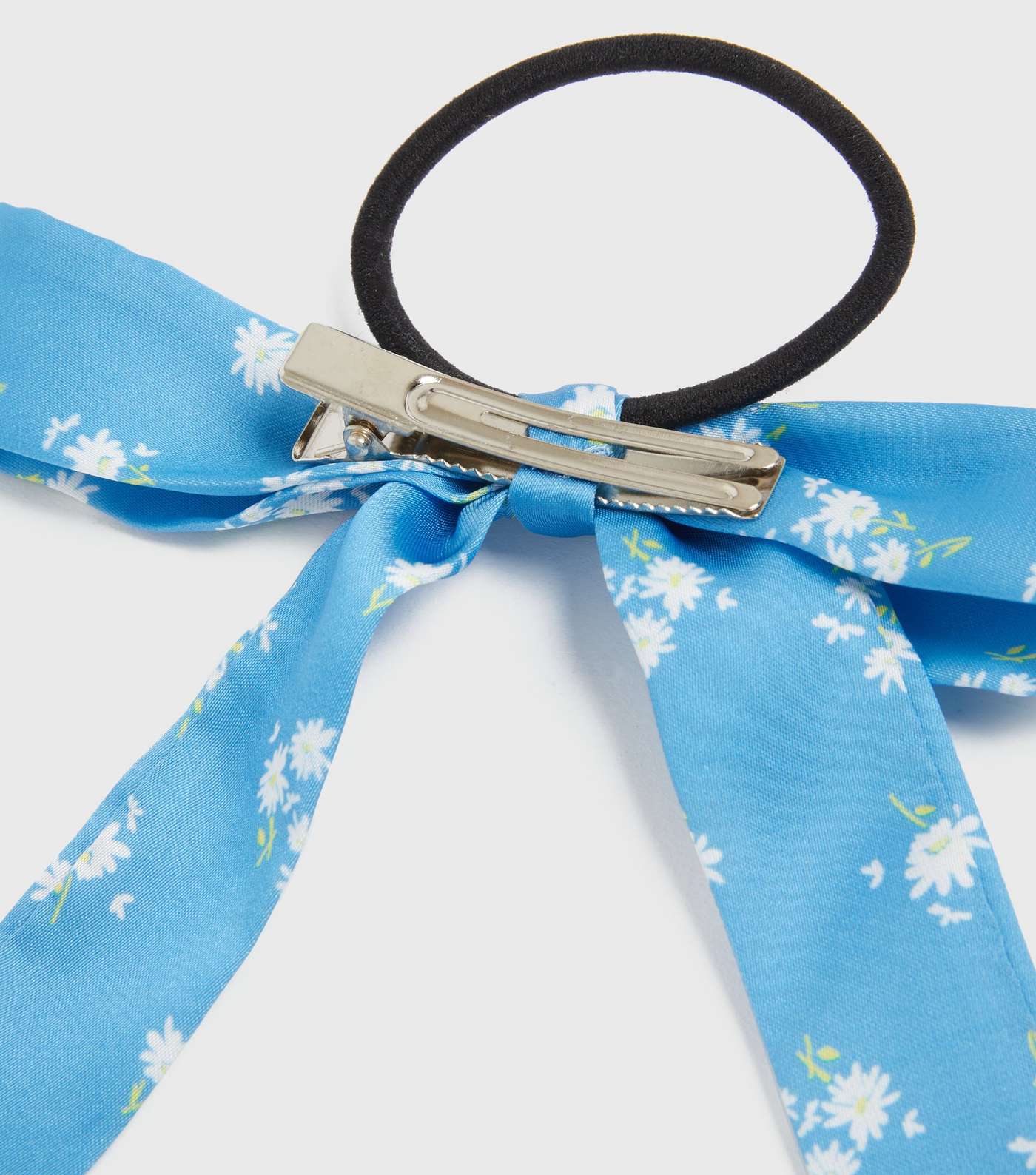 Blue Ditsy Floral Bow Clip Hair Band Image 2