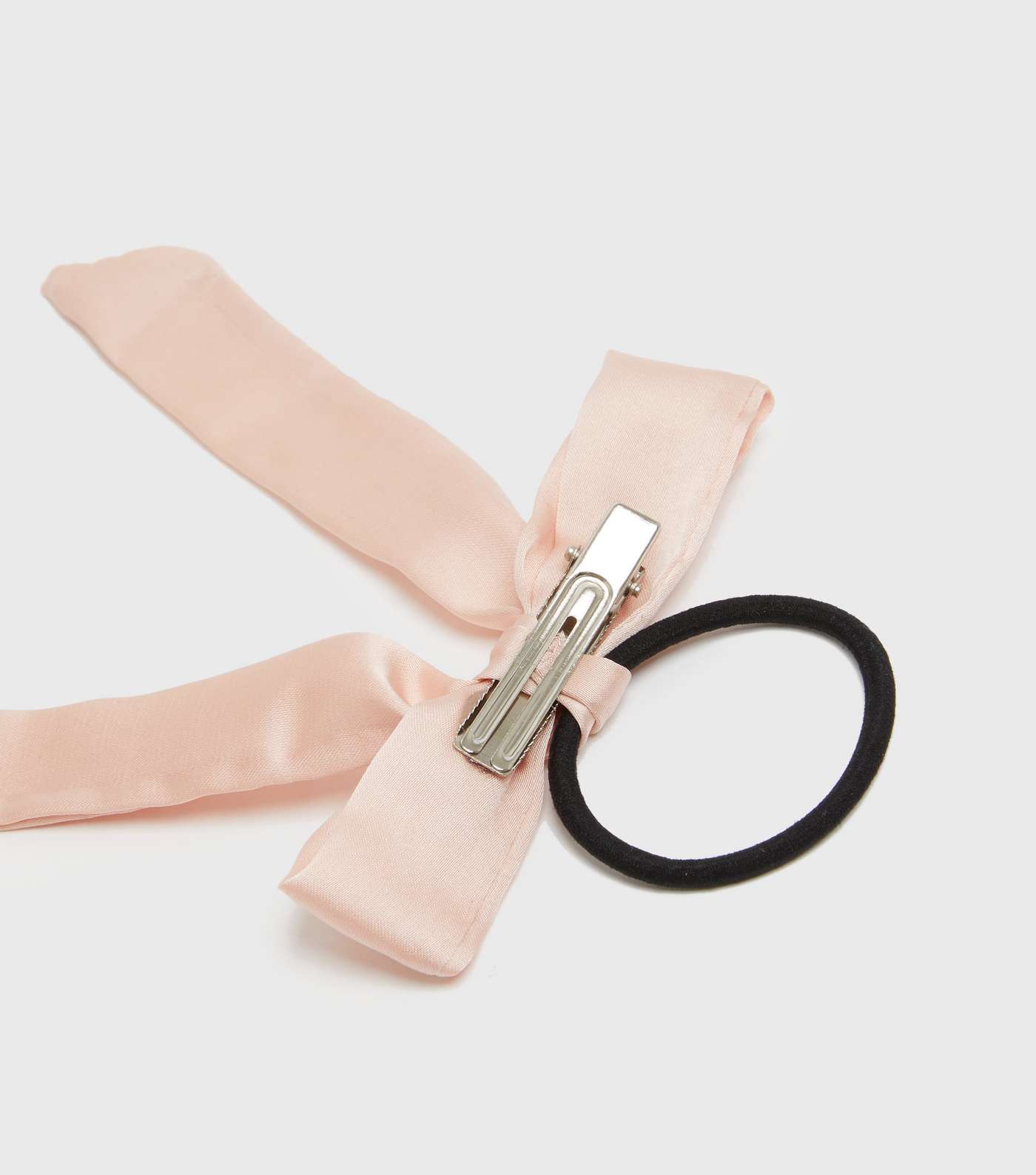 Pale Pink Satin Bow Clip Hair Band Image 2