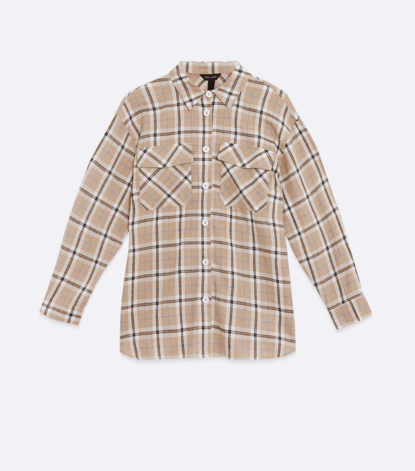 Brown Check Button Up Long Shirt Image 5