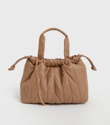 light brown handbag