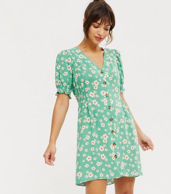 green floral dress new look