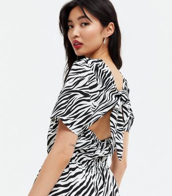 new look zebra playsuit