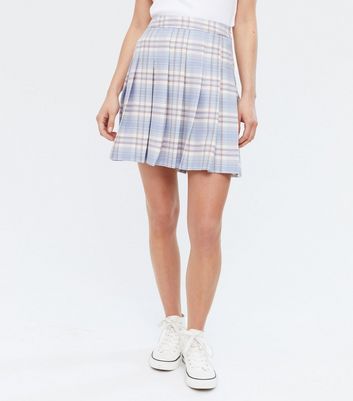 new look blue tartan skirt