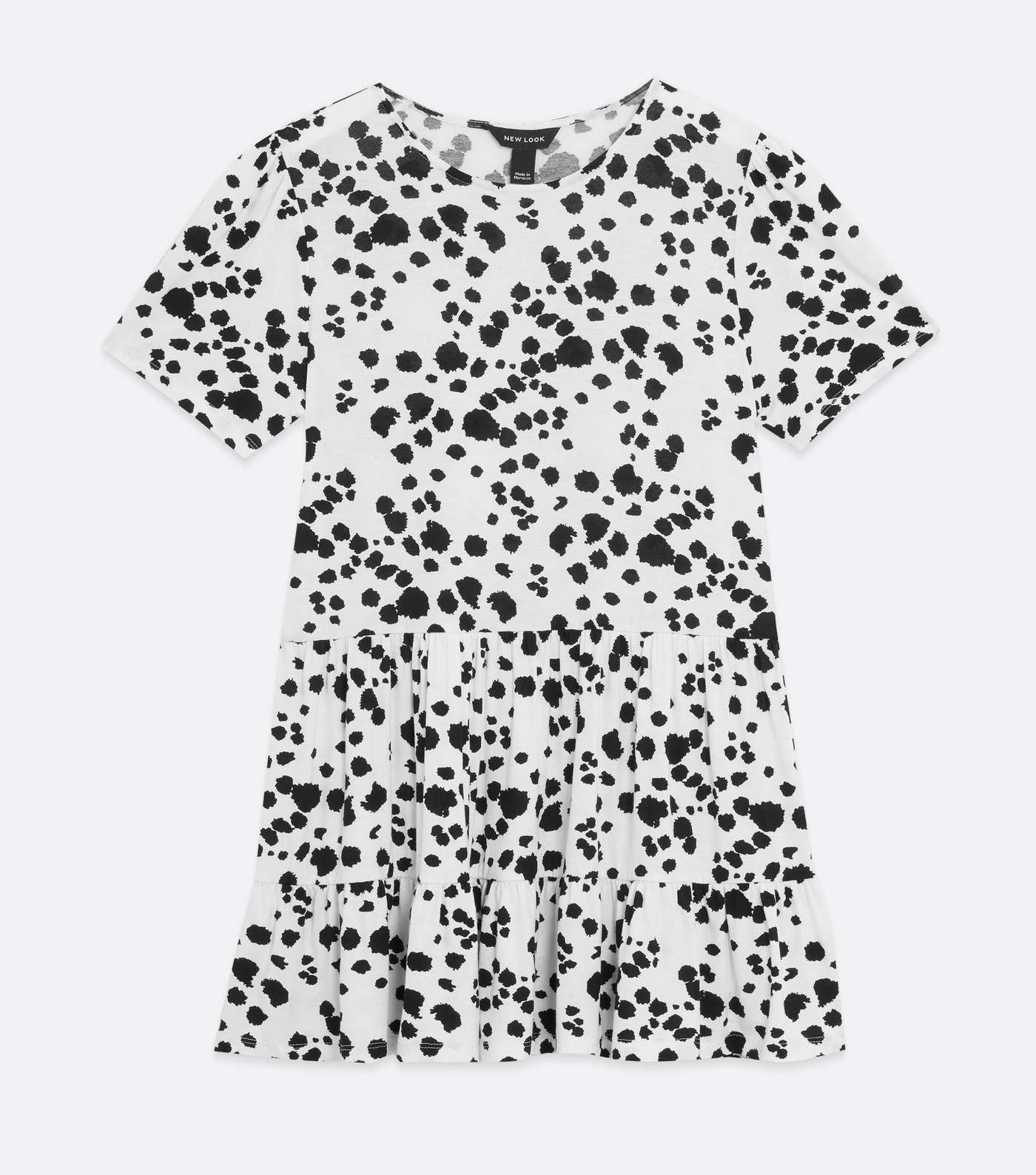 White Animal Print Peplum T-Shirt  Image 5