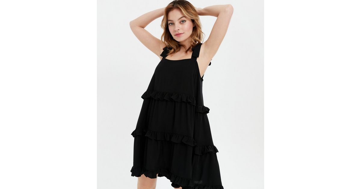 petite black tie dress