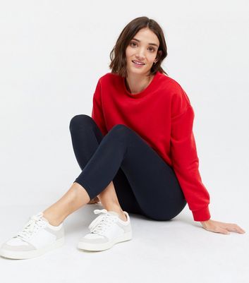 cropped navy leggings