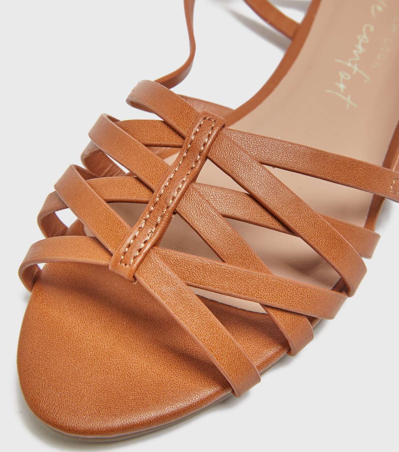 Tan Slingback Caged Sandals Image 4