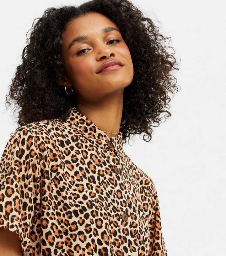 leopard print shirt short sleeve