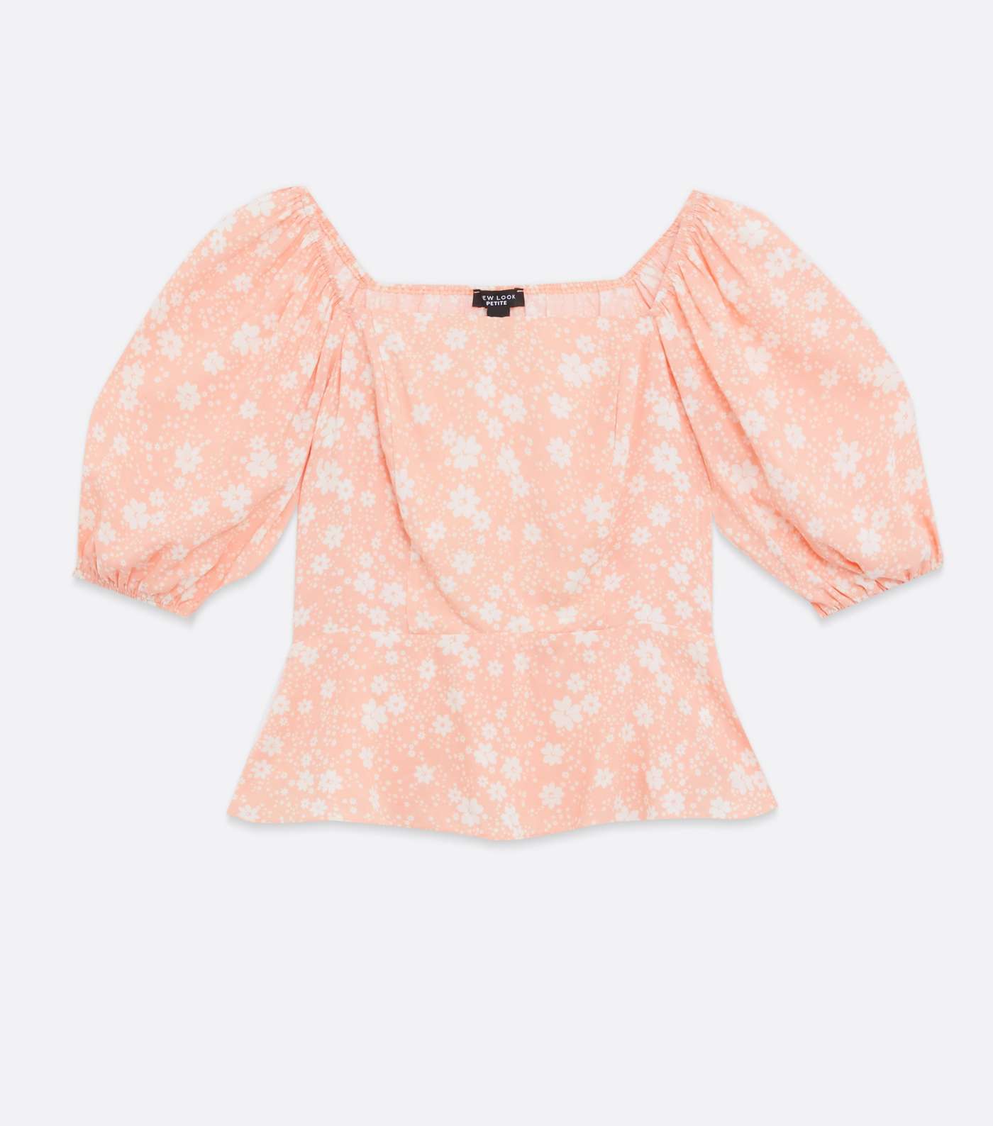 Petite Pink Ditsy Floral Square Neck Peplum Blouse Image 5