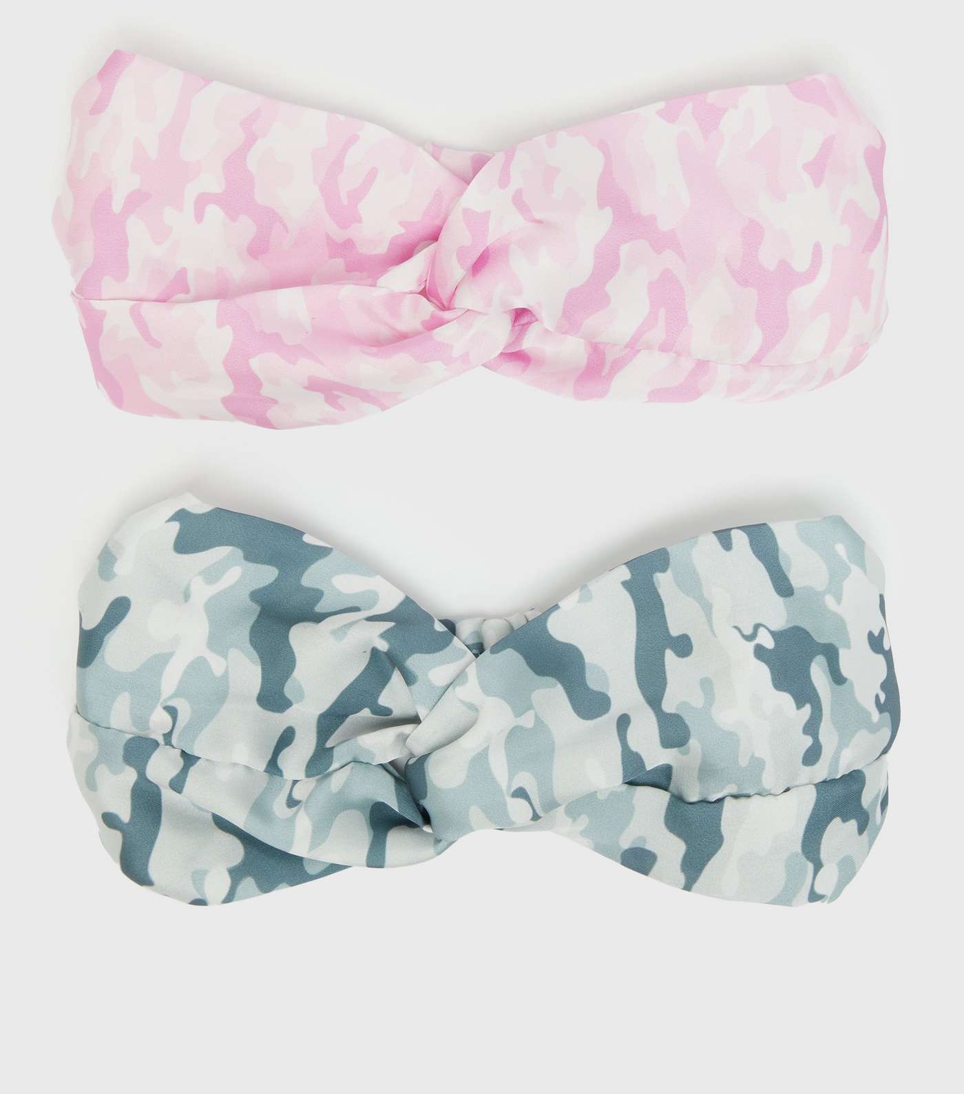 Girls 2 Pack Pink and Blue Camo Headbands