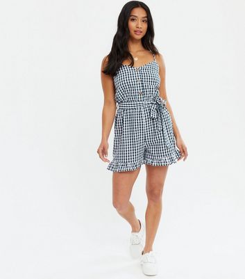 Navy gingham playsuit Clearance