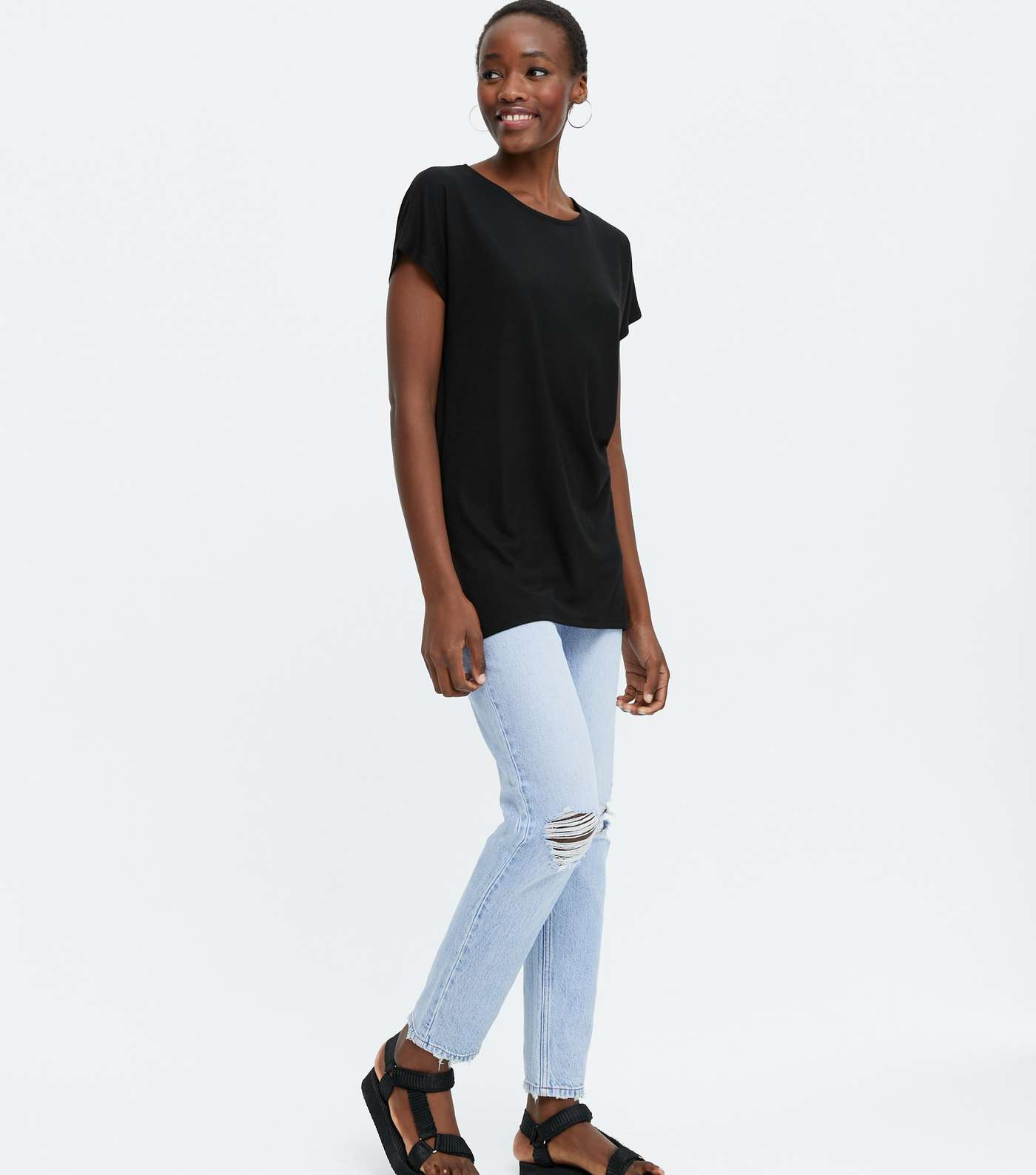 Tall Black Long T-Shirt  Image 2