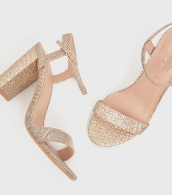 Gold glitter block heel sandals hotsell