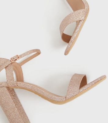 Rose gold block hot sale heels new look