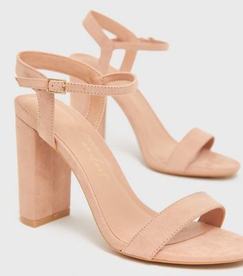 Nude pink hot sale block heels