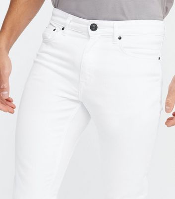 mens white stretch jeans