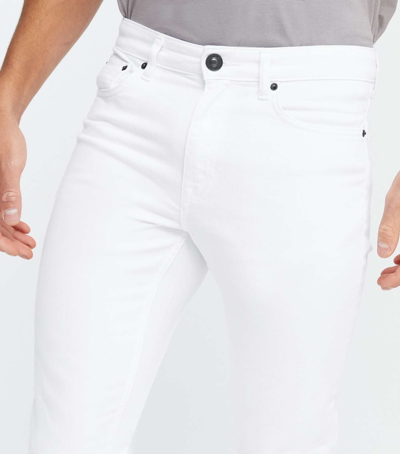 White Skinny Stretch Jeans Image 3