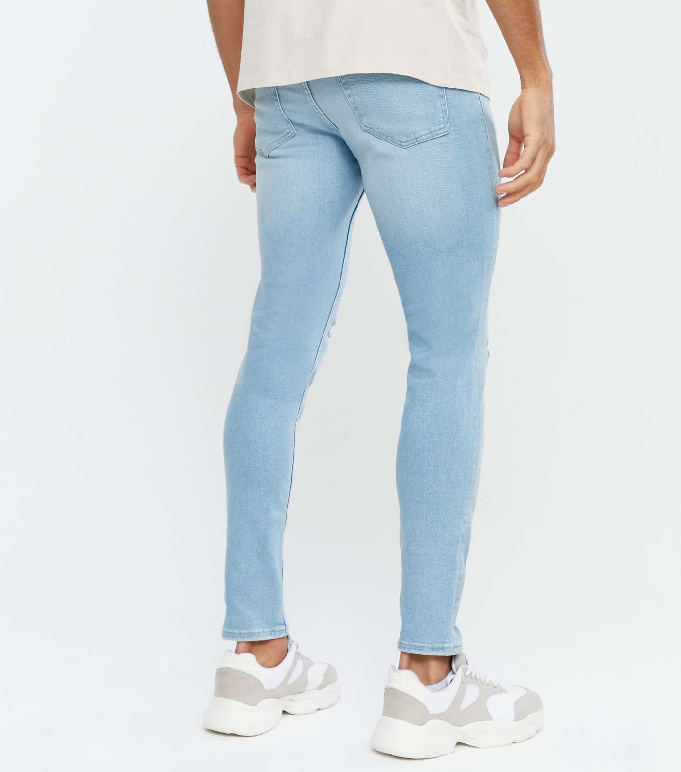 Bright Blue Extreme Rip Skinny Jeans Image 4