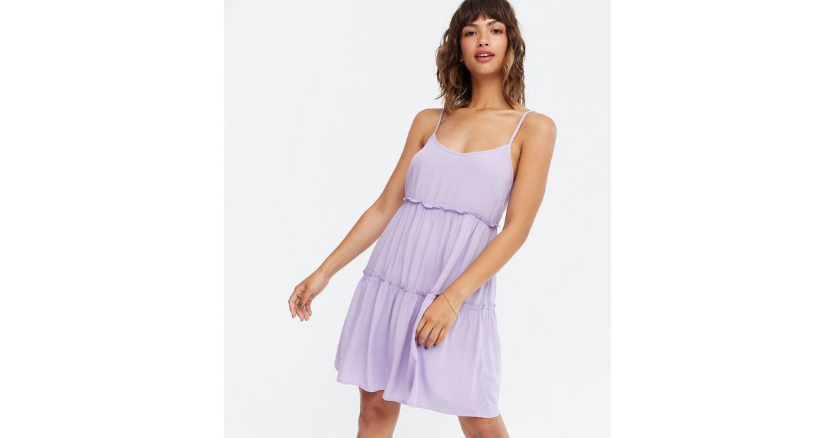 Lilac Strappy Tiered Sundress | New Look