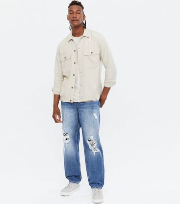 men's ripped loose fit jeans