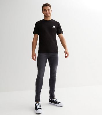 shop for Men's Black Washed Super Skinny Jeans New Look at Shopo
