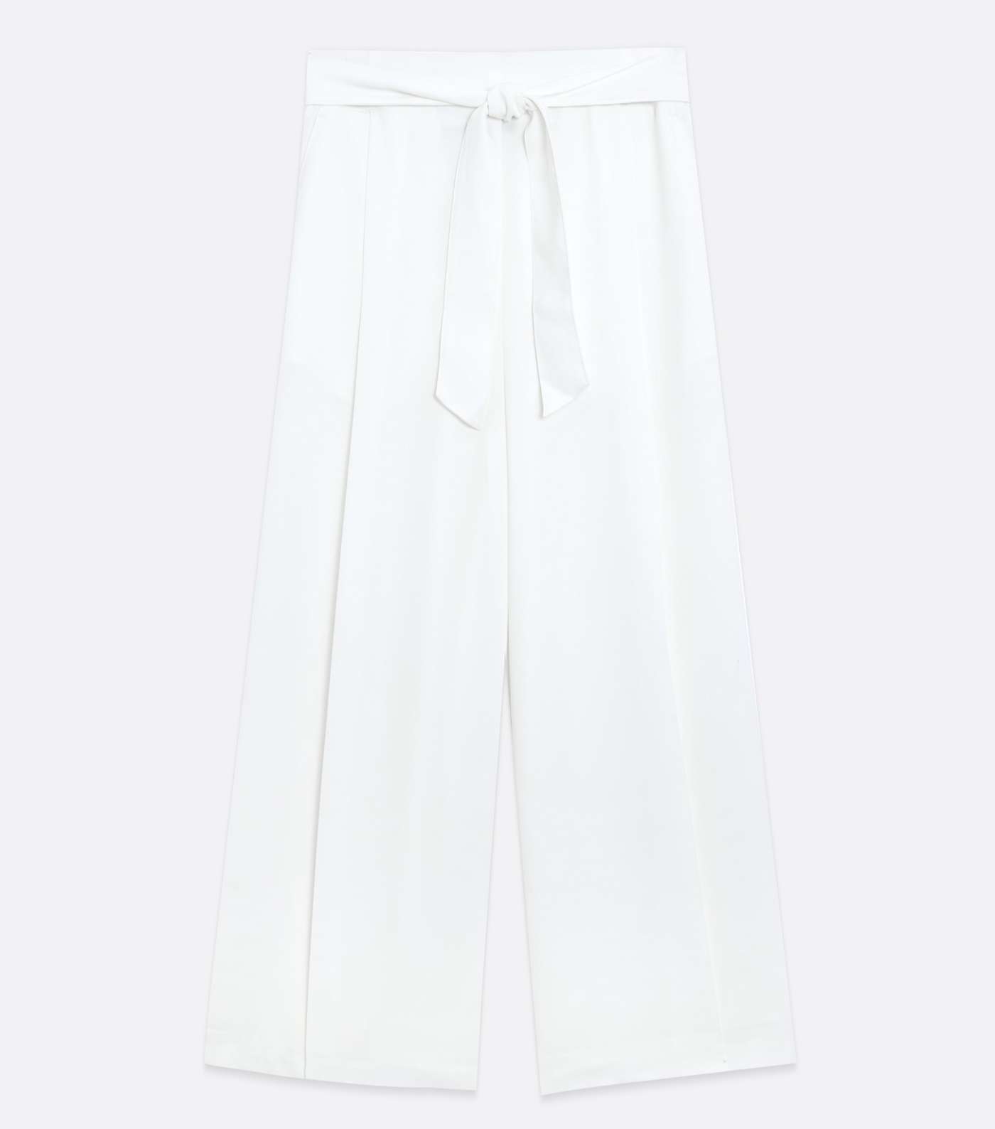 White Crop Wide Leg Trousers Image 5