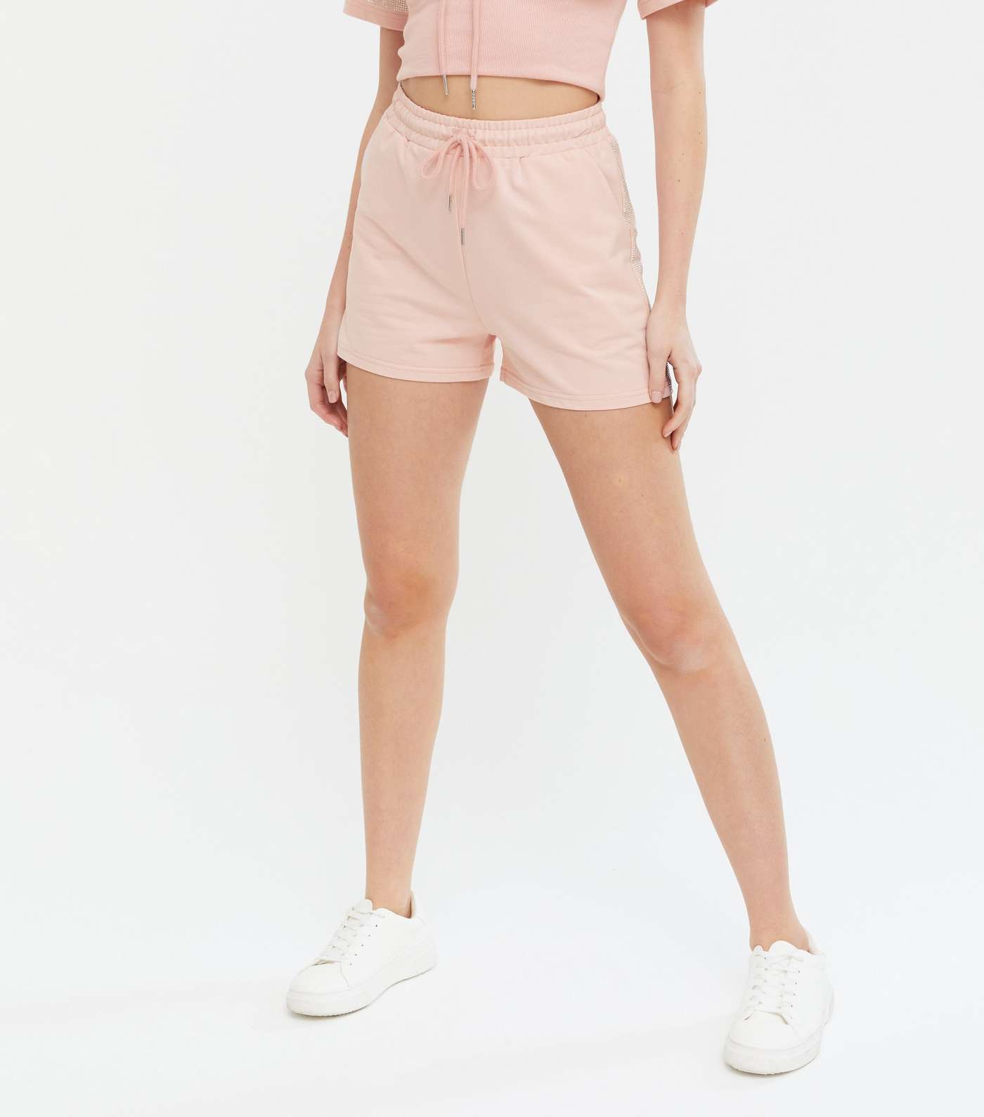 Pink Vanilla Mid Pink Crop Hoodie and Shorts Set Image 3
