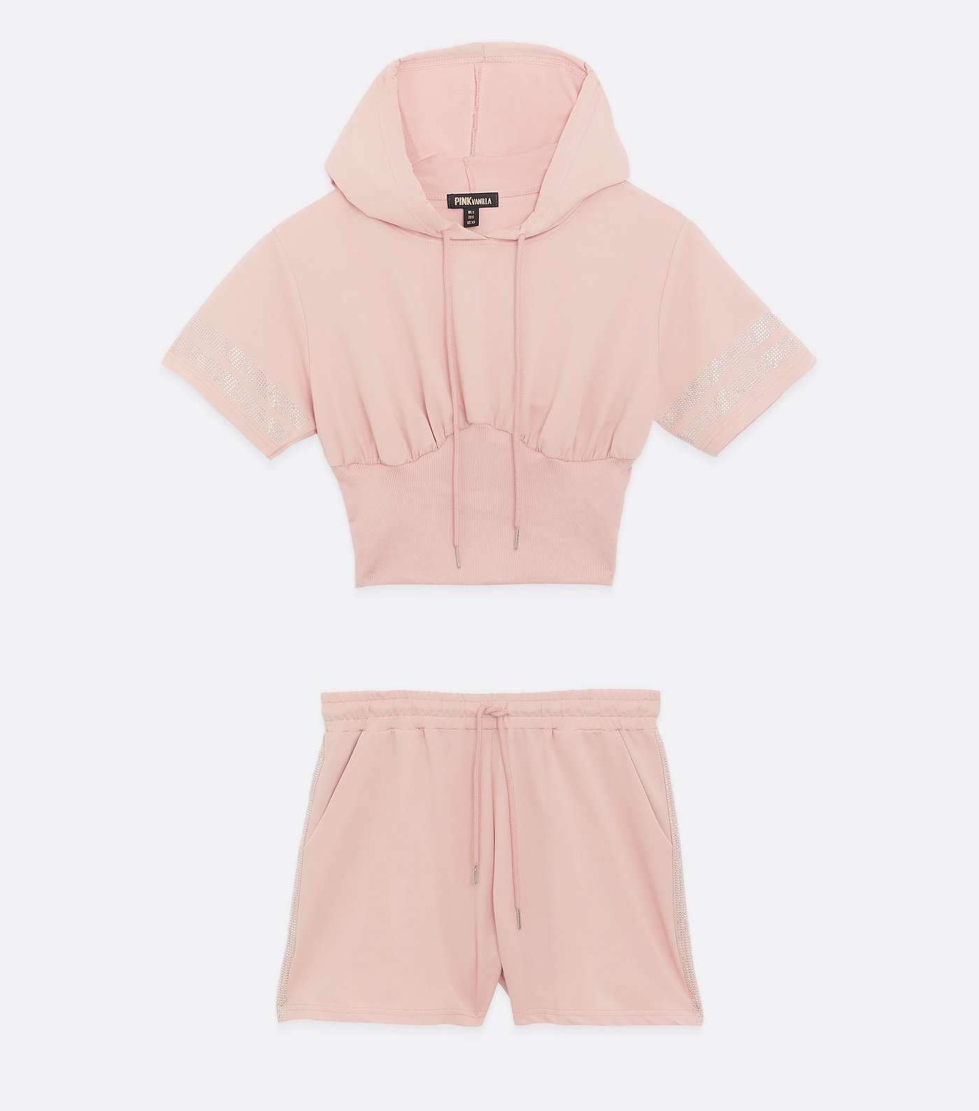 Pink Vanilla Mid Pink Crop Hoodie and Shorts Set Image 5