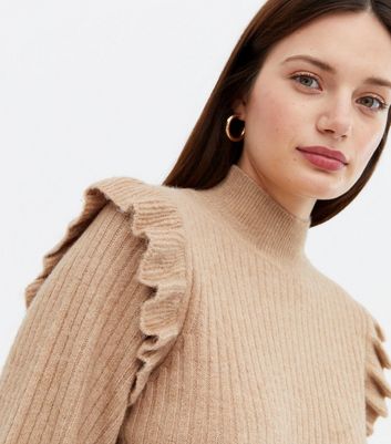 camel turtleneck jumper