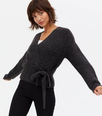 grey wrap jumper