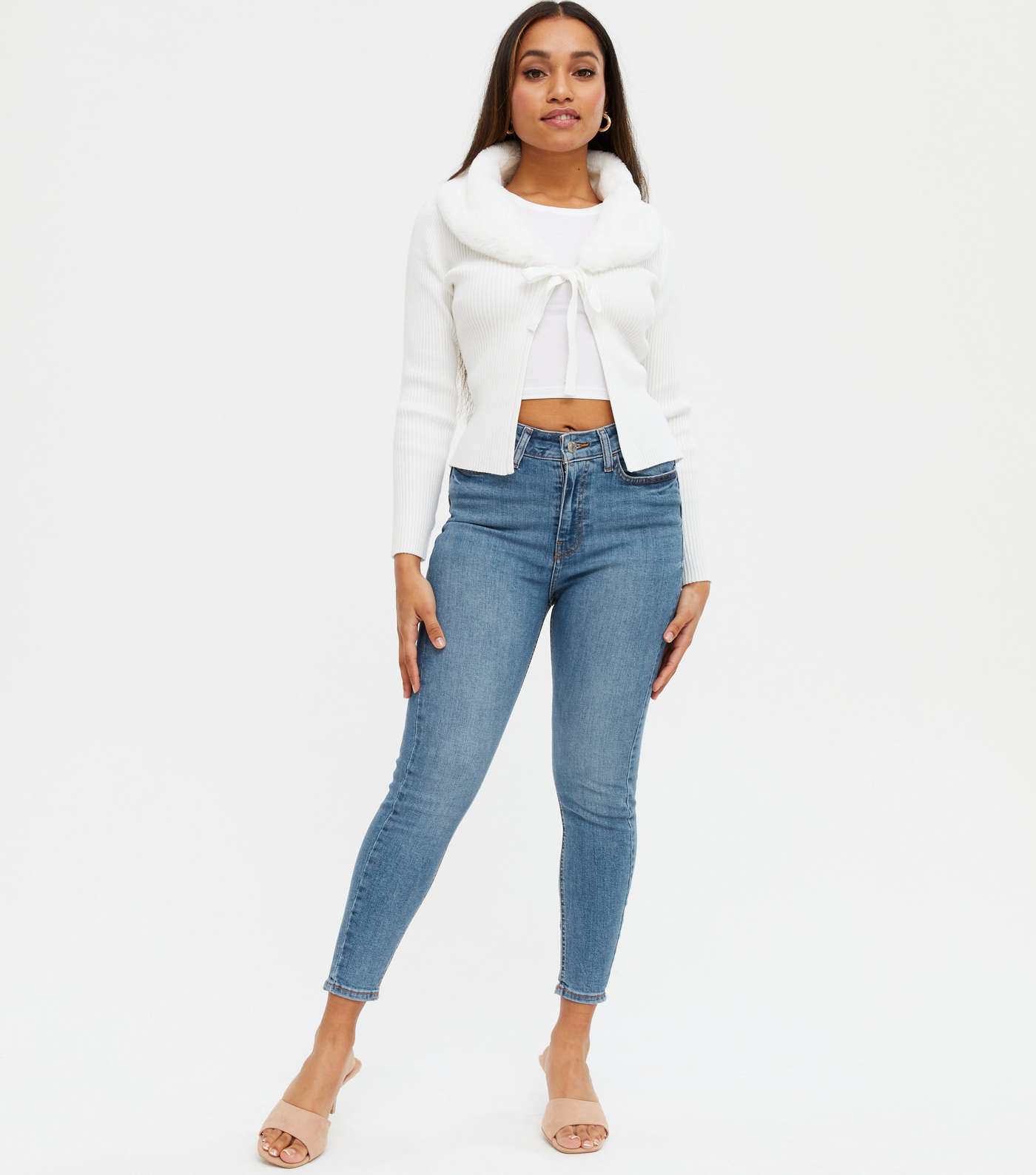 Petite Blue Cropped Lift & Shape Jenna Skinny Jeans