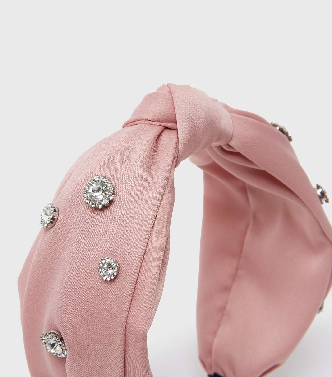 Little Mistress Pink Satin Diamanté Headband Image 3