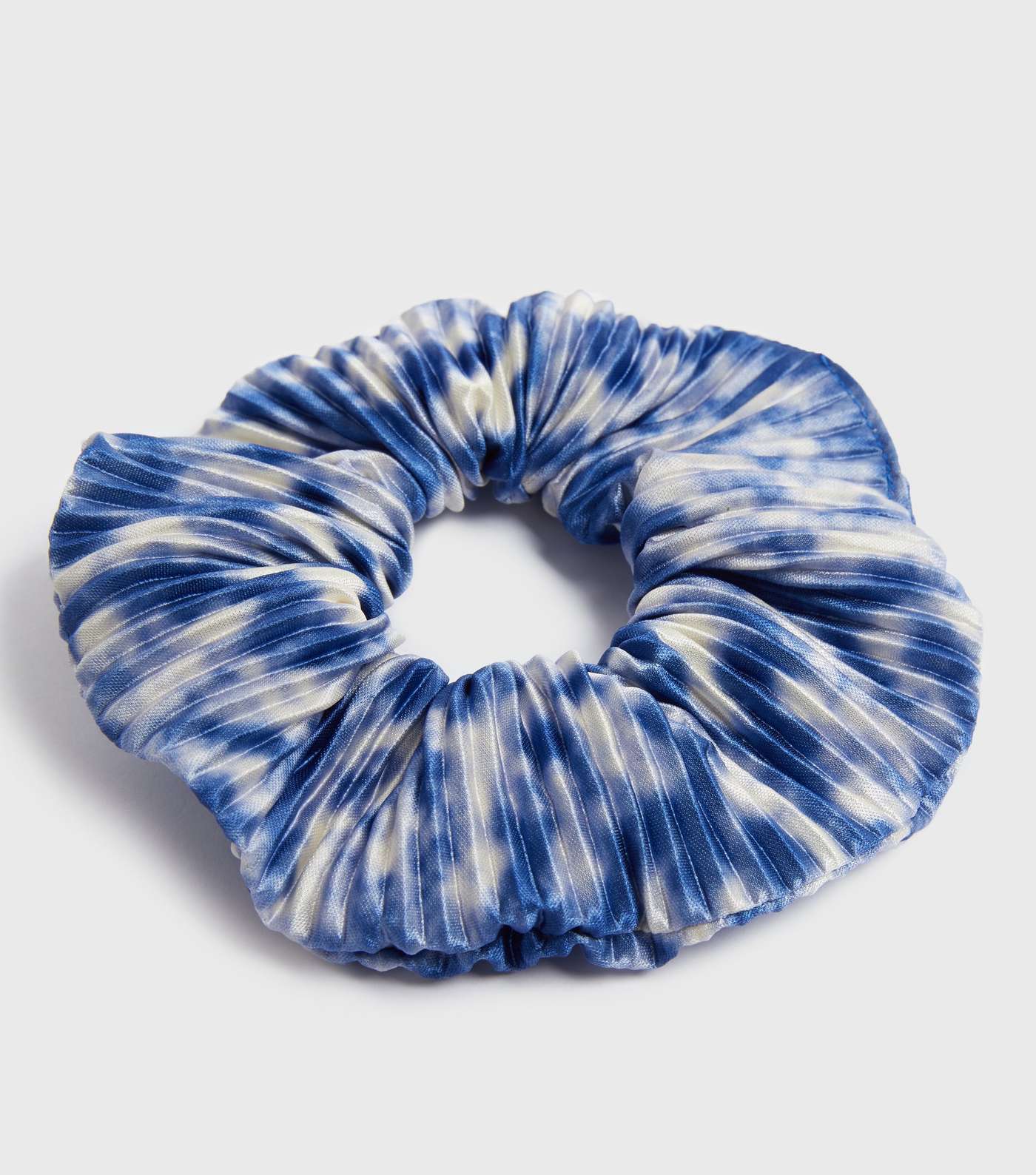 Blue Tie Dye Plissé Scrunchie