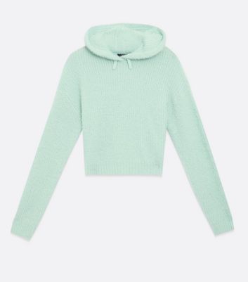 Green top fluffy hoodie