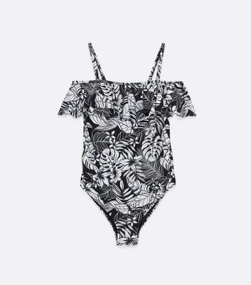 Click to view product details and reviews for Maternity Black Tropical Bardot Swimsuit New Look.