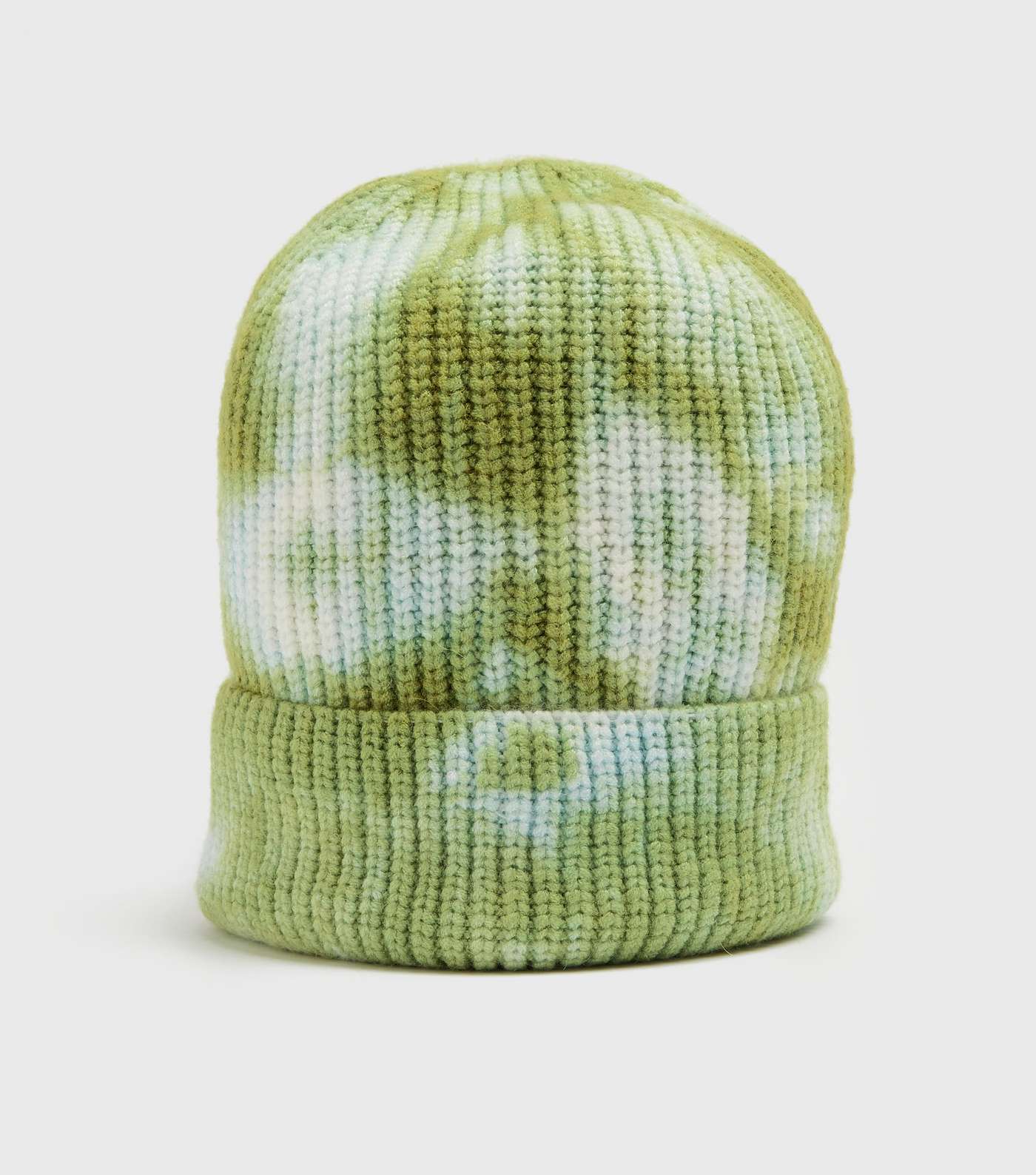 Olive Tie Dye Ribbed Knit Beanie Hat