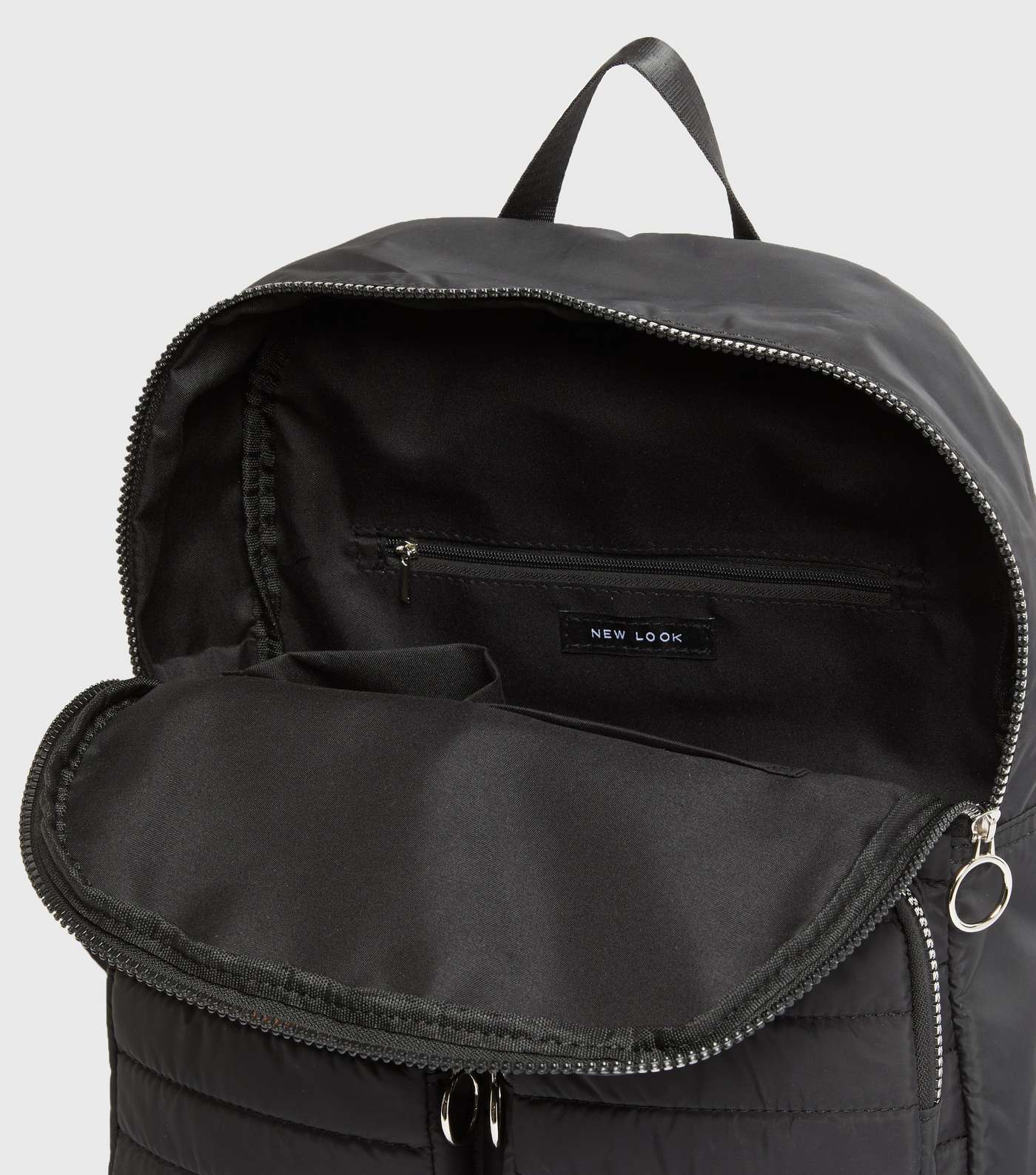 Black Quilted Double Pocket Front Backpack Image 4