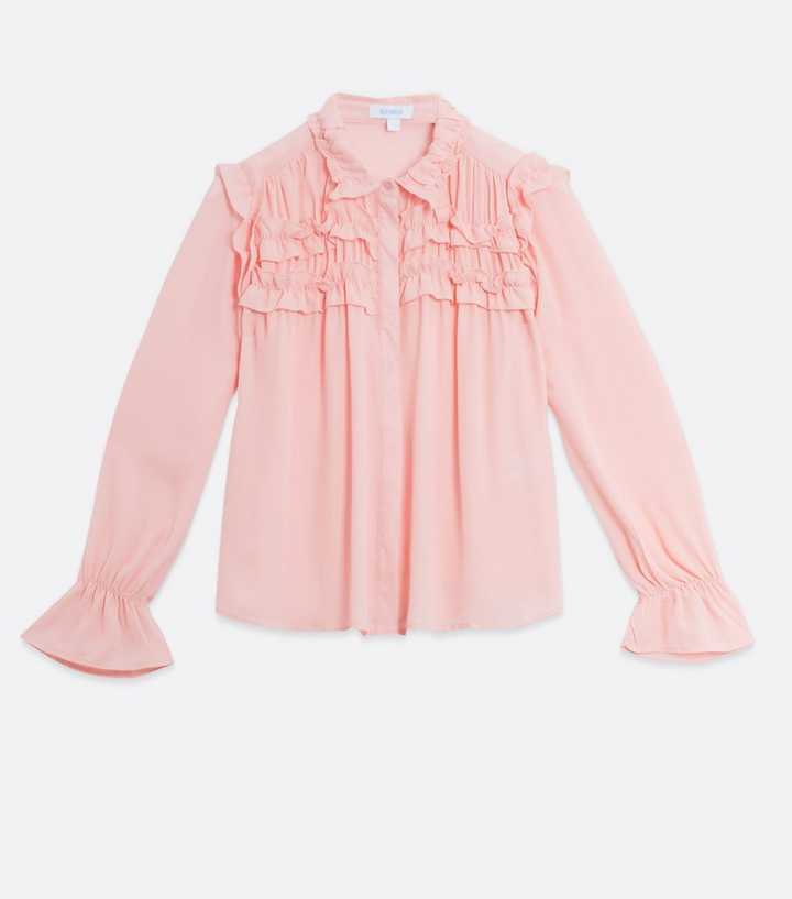 pale pink chiffon blouse