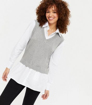 Blue Vanilla Grey 2 in 1 Shirt Vest 