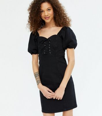 New look black outlet denim dress