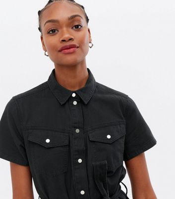 belted short sleeve shirt dress